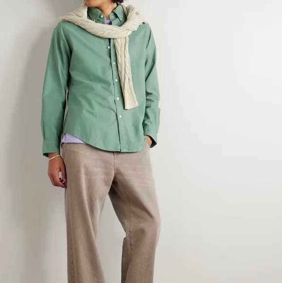 Polo Ralph Lauren Mint Green Button-down Shirt Large - Picture 2 of 12